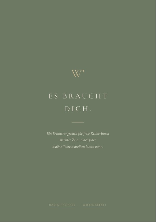 Cover: Es braucht dich.