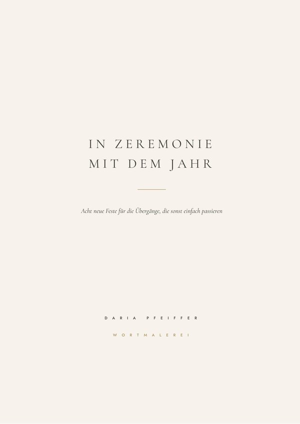 Cover: In Zeremonie mit dem Jahr