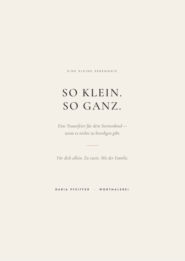 Cover: So klein. So ganz.